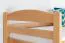 Stapelbed voor volwassenen "Easy Premium Line" K21/h incl. onderschuifbed /extra ligplaats en 2 afdekplaten, afgeronde hoofd- en voeteneinden, massief beukenhout transparant gelakt - ligvlak: 90 x 200 cm, deelbaar