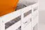 Stapelbed voor volwassenen "Easy Premium Line" K18/h incl. onderschuifbed /extra ligplaats en 2 afdekplaten, hoofdbord met gaten, massief wit beuken - ligvlak: 90 x 200 cm, deelbaar
