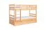 Stapelbed SET met 3 matrassen K20/h / incl. matrasbodem en 2 afdekplaten / hoofdeinde recht / massief beuken - natuur /transparant / matrasbodem: 90 x 200 cm