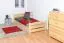 kinderbed / jeugdbed / functioneel bed massief grenen, natuur 92, incl. lattenbodem - 90 x 200 cm (B x D)