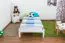Kinderbett / Jugendbett Kiefer Vollholz massiv weiß A14, inkl. Lattenrost - Abmessung 90 x 200 cm 