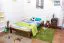 Kinderbett / Jugendbett  Kiefer Vollholz massiv Nussfarben A10, inkl. Lattenrost - Abmessung 120 x 200 cm