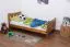 Eenpersoonsbed / logeerbed massief grenenhout, kleur eikenhout A22, incl. lattenbodem - afmetingen 90 x 200 cm 