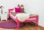 kinderbed / jeugdbed "Easy Premium Line" K1/2n, massief beukenhout kleur: roze gelakt - ligvlak: 90 x 190 cm