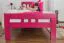 Einzelbett "Easy Premium Line" K8, Buche Vollholz massiv rosa lackiert - Liegefläche: 90 x 190 cm