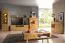 Vitrinekast Lencois 09, kleur: naturel, massief geolied en geborsteld eiken, deurscharnier rechts - Afmetingen: 201 x 62 x 39 (H x B x D)