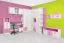 Kinderkamer - draaideurkast / kleerkast Luis 11, kleur: eiken wit / roze - 218 x 80 x 52 cm (H x B x D)