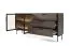 Woonkamer - Set A Chaabane / 3-delig / Kleur: eiken Dunin / zwart / bruine glazen deuren / handgrepen en poten: metaal / ABS-randafwerking / incl. LED verlichting