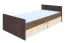 Doppelbett Kerema 10, Farbe: Nuss / Ulme / Gelb - Liegeflläche: 160 x 200 cm (B x L)
