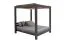 Lounge tuinligstoel London met dak, kleur: antraciet, stof: donkergrijs, 2050 x 1800 x 2000 mm, stevig aluminium frame, waterdichte bekleding van 180 mm