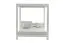 Weißes Loungebett London mit Sonnendach, Stoff hellgrau, 2050 x 1800 x 2000 mm, 180 mm starke Polsterung mit wasserdichter TPU-Beschichtung, Outdoor