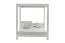 Wit London loungebed met zonneluifel, lichtgrijze stof, 2050 x 1800 x 2000 mm, 180 mm dikke bekleding met waterdichte TPU-coating, buiten