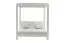 Wit London loungebed met zonneluifel, lichtgrijze stof, 2050 x 1800 x 2000 mm, 180 mm dikke bekleding met waterdichte TPU-coating, buiten
