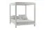Wit London loungebed met zonneluifel, lichtgrijze stof, 2050 x 1800 x 2000 mm, 180 mm dikke bekleding met waterdichte TPU-coating, buiten