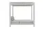 Wit London loungebed met zonneluifel, lichtgrijze stof, 2050 x 1800 x 2000 mm, 180 mm dikke bekleding met waterdichte TPU-coating, buiten