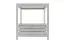 Wit London loungebed met zonneluifel, lichtgrijze stof, 2050 x 1800 x 2000 mm, 180 mm dikke bekleding met waterdichte TPU-coating, buiten