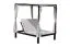 Mooi tuinligbed met gordijn & bekleding - Kleur: zwart, kleur gordijn: lichtgrijs, 2070 x 1470 x 2070 mm, stalen frame