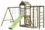 Speeltoren PZ38-MG1, incl. golfglijbaan, dubbele schommel aanbouw, zandbak, klimwand en klimverlenging met klimnet, touwladder en klimtouw, 438 x 346 cm, kinderspeeltoren, klimrek