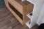 Siteboard kast / dressoir Gafsa 02, kleur: wit / eik - 94 x 155 x 30/44 (H x B x D)