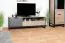 Hochwertiger TV-Schrank / TV-Möbel Bassatine 03, 2 Schubladen, 1 Tür, Eiche rustikal / Grau / Schwarz, Maße: 53 x 161 x 40 cm, zwei offene Fächer