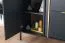 Sideboard mit modernen Gold Akzenten Raoued 02, Farbe: Anthrazit - Abmessungen: 81 x 153 x 39,5 cm (H x B x T), mit drei Türen