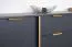 Sideboard mit modernen Gold Akzenten Raoued 02, Farbe: Anthrazit - Abmessungen: 81 x 153 x 39,5 cm (H x B x T), mit drei Türen