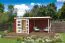 Tuinhuis met overkapping G280 Zweeds rood - 28 mm blokhut profielplanken, grondoppervlakte: 10,47 m², plat dak