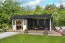 Tuinhuisje G278 Carbon grijs - blokhut profielplanken 34 mm, grondoppervlakte: 19,74 m², zadel dak