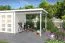 Aanbouw dak voor tuinhuis G264 Lichtgrijs- 28 mm blokhut profielplanken, grondoppervlakte: 4,75 m², lessenaarsdak