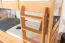 Stapelbed 90 x 200 cm voor volwassenen "Easy Premium Line" K17/n incl. onderschuifbed /extra ligplaats en 2 afdekplaten, massief beuken transparant gelakt, deelbaar
