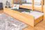Stapelbed 90 x 200 cm voor volwassenen "Easy Premium Line" K17/n incl. onderschuifbed /extra ligplaats en 2 afdekplaten, massief beuken transparant gelakt, deelbaar