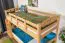 Stapelbed voor volwassenen "Easy Premium Line" K19/n, hoofdbord en voeteneind met gaten, massief beukenhout transparant gelakt - 90 x 190 cm (b x l), deelbaar