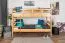 Stapelbed "Easy Premium Line" K19/n, hoofdbord en voeteneind met gaten, massief beukenhout naturel - 90 x 190 cm (b x l), deelbaar