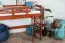 Hochbett 90 x 200 cm, "Easy Premium Line" K22/n, Buche Massivholz kirschfarben, teilbar