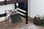 Hoogslaper 90 x 200 cm, "Easy Premium Line" K22/n, massief beuken chocolade bruin, deelbaar