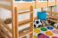 Kinderbett / Hochbett "Easy Premium Line" K22/n, Buche Vollholz massiv Natur - Liegefläche: 90 x 190 cm