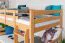 Stapelbed 120 x 190 cm "Easy Premium Line" K24/n, hoofdbord en voeteneind recht, massief beukenhout transparant gelakt, deelbaar