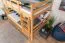 Stapelbed 120 x 190 cm "Easy Premium Line" K24/n, hoofdbord en voeteneind recht, massief beukenhout transparant gelakt, deelbaar