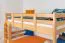 Etagenbett / Stockbett 120 x 200 cm für Kinder "Easy Premium Line" K24/n, Kopf- und Fußteil gerade, Buche Massivholz Natur lackiert, teilbar