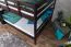 Stapelbed 140 x 200 cm "Easy Premium Line" K24/n, hoofdbord en voeteneind recht, massief beukenhout donker bruin gelakt, deelbaar