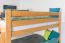 Stockbett 160 x 190 cm für Erwachsene "Easy Premium Line" K24/n, Kopf- und Fußteil gerade, Buche Massivholz Natur lackiert, teilbar