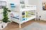 Stapelbed voor volwassenen "Easy Premium Line" K24/n, hoofdbord en voeteneind recht, wit gelakt beuken - ligvlak: 120 x 190 cm, deelbaar