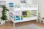 Stapelbed voor volwassenen "Easy Premium Line" K24/n, hoofdbord en voeteneind recht, wit gelakt beuken - ligvlak: 120 x 190 cm, deelbaar