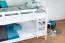 Stapelbed 160 x 200 cm voor volwassenen "Easy Premium Line" K24/n, hoofdbord en voeteneind recht, massief beukenhout wit gelakt, deelbaar