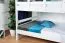 Stapelbed 160 x 200 cm voor volwassenen "Easy Premium Line" K24/n, hoofdbord en voeteneind recht, massief beukenhout wit gelakt, deelbaar
