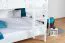 Etagenbett 160 x 200 cm für Erwachsene "Easy Premium Line" K24/n, Kopf- und Fußteil gerade, Buche Massivholz weiß lackiert, teilbar