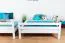 Stapelbed 160 x 200 cm voor volwassenen "Easy Premium Line" K24/n, hoofdbord en voeteneind recht, massief beukenhout wit gelakt, deelbaar