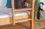 Stockbett mit Rutsche 80 x 200 cm, Buche Massivholz Natur lackiert, umbaubar in zwei Einzelbetten, "Easy Premium Line" K25/n