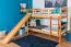 Etagenbett mit Rutsche 90 x 200 cm, Buche Massivholz Natur lackiert, teilbar in zwei Einzelbetten, "Easy Premium Line" K27/n