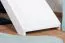 Wit stapelbed met glijbaan 80 x 200 cm, massief beukenhout wit gelakt, om te bouwen tot twee eenpersoonsbedden, "Easy Premium Line" K28/n